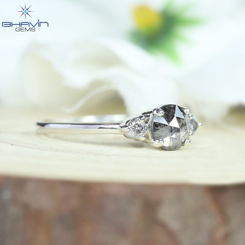 Round Rose Cut Shape Diamond Engagement Ring And Wedding Diamond Ring