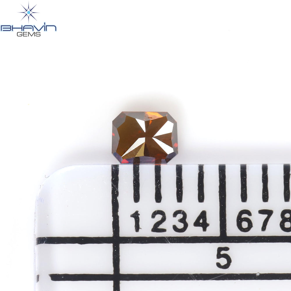 0.12 CT Radiant Diamond Cognac Color Natural Diamond Clarity VS2 (3.11 MM)