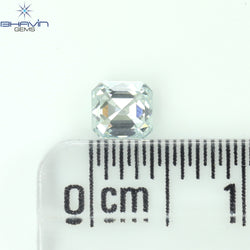 0.33 CT Asscher Shape Natural Diamond Greenish Blue Color VS1 Clarity (4.06 MM)