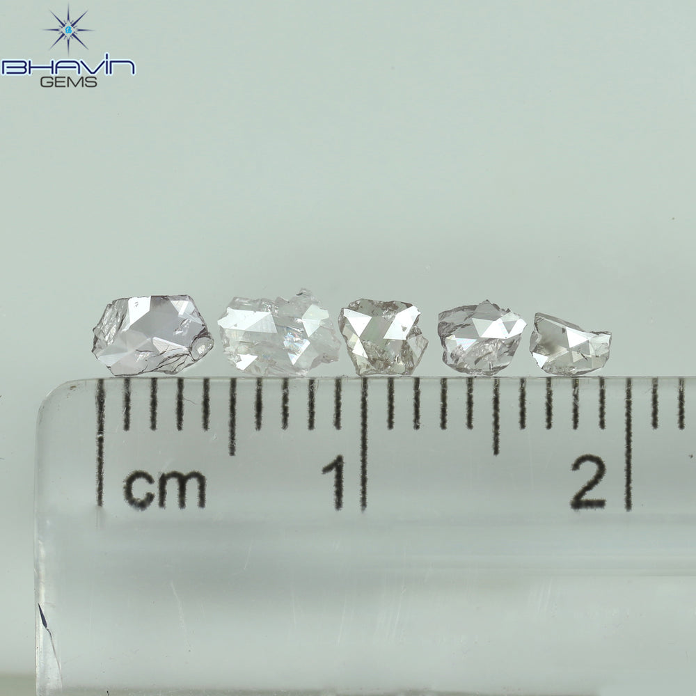 0.39 CT/5 Pcs Rosecut Polki Shape Natural Diamond Pink Color I2 Clarity (4.84 MM)
