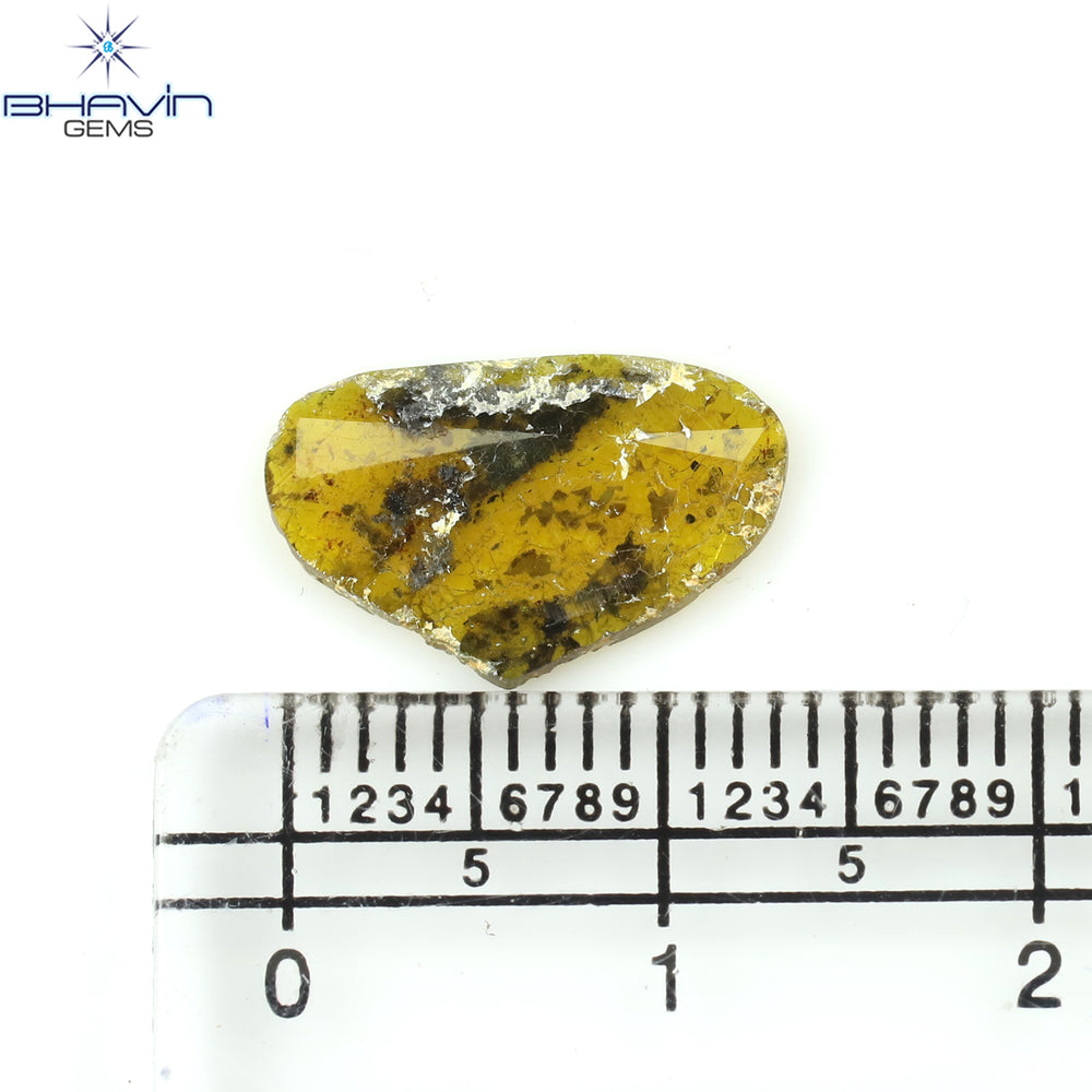 1.43 CT Heart Slice Shape Natural Diamond Yellow Color I3 Clarity (14.08 MM)