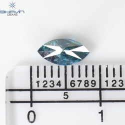 0.60 CT Marquise Shape Natural Diamond Blue Color I3 Clarity (7.62 MM)