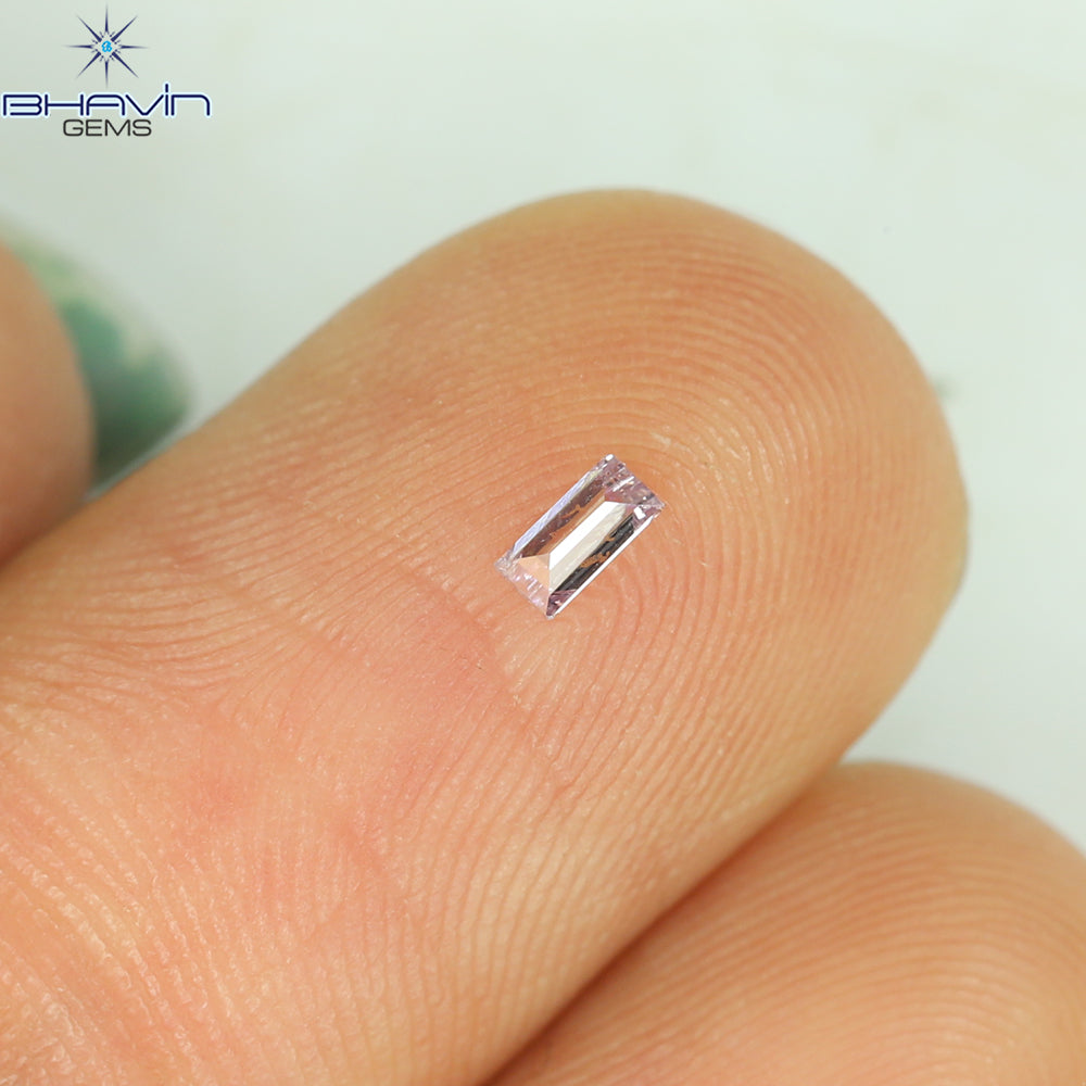 0.05 CT Baguette Shape Natural Diamond Pink Color VS2 Clarity (3.22 MM)