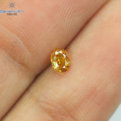 0.21 CT Oval Shape Natural Diamond Orange Color VS1 Clarity (3.96 MM)