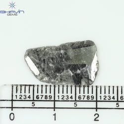3.06 CT Slice Shape Natural Diamond Salt And Pepper Color I3 Clarity (17.50 MM)