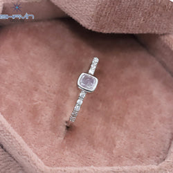 Cushion Diamond Natural Diamond Ring Pink Color Gold Ring Engagement Ring