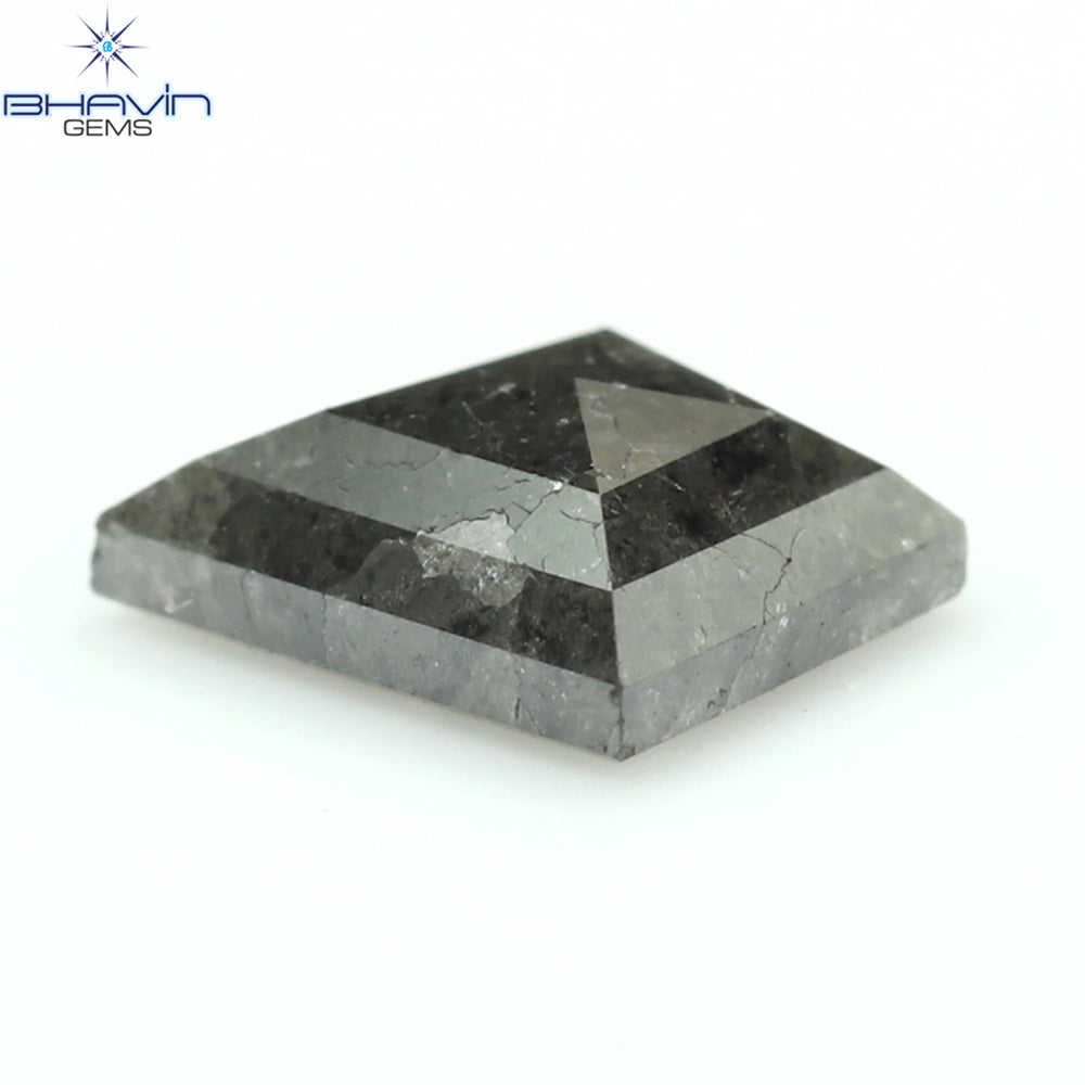0.54 CT Kite Diamond Natural Loose Diamond Salt And Pepper Color I3 Clarity (6.92 MM)