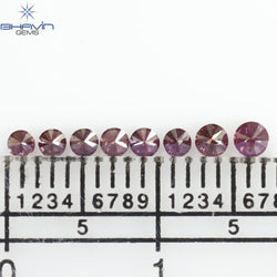 0.27 CT/8 Pcs Round Shape Natural Loose Diamond Pink Color I1 Clarity (2.35 MM)