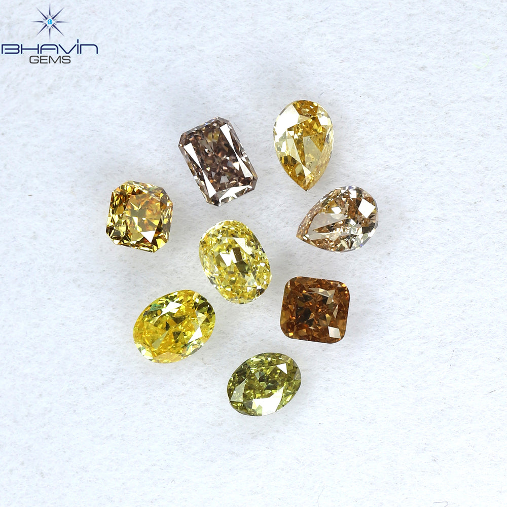 0.93 CT/8 Pcs Mix Shape Natural Diamond Mix Color VS2 Clarity (3.50 MM)