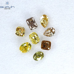 0.93 CT/8 Pcs Mix Shape Natural Diamond Mix Color VS2 Clarity (3.50 MM)