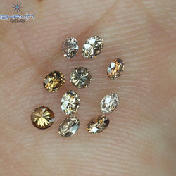 0.32 CT/10 Pcs Round Shape Natural Loose Diamond Brown Pink (Argyle) Color VS-SI Clarity (2.00 MM)