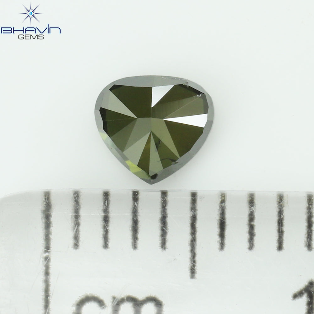 0.28 CT Heart Shape Natural Diamond Green Color I1 Clarity (4.17 MM)