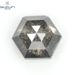 0.48 CT Hexagon Shape Natural Loose Diamond Salt And Pepper Color I3 Clarity (5.06 MM)