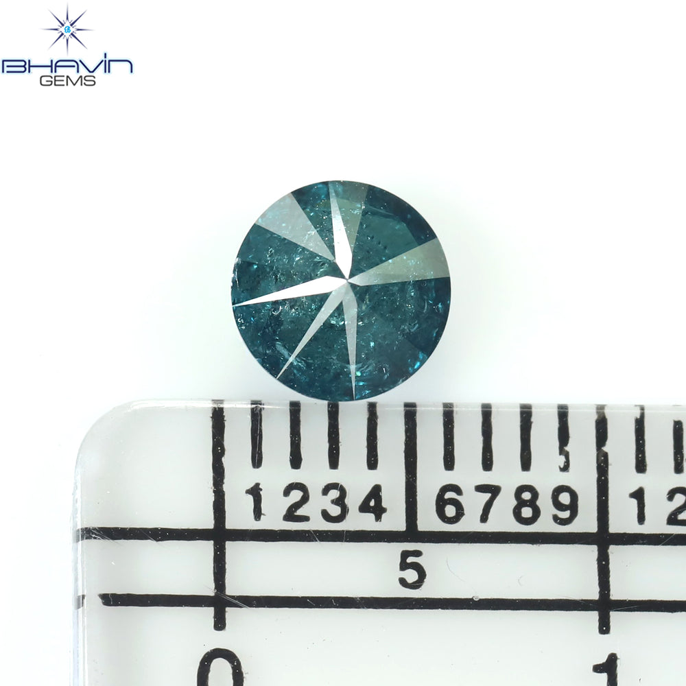 0.74 CT Round Diamond Natural Diamond Blue Color I3 Clarity (5.76 MM)