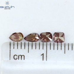 0.54 CT/4 Pcs Mix Shape Natural Diamond Pink Color SI1 Clarity (4.42 MM)