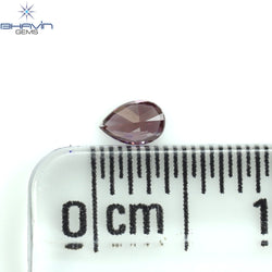 0.08 CT Pear Shape Natural Diamond Enhanced Pink Color VS1 Clarity (3.56 MM)
