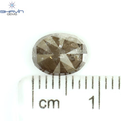 1.69 CT Oval Diamond Pink Brown Color Natural Loose Diamond I3 Clarity (8.35 MM)