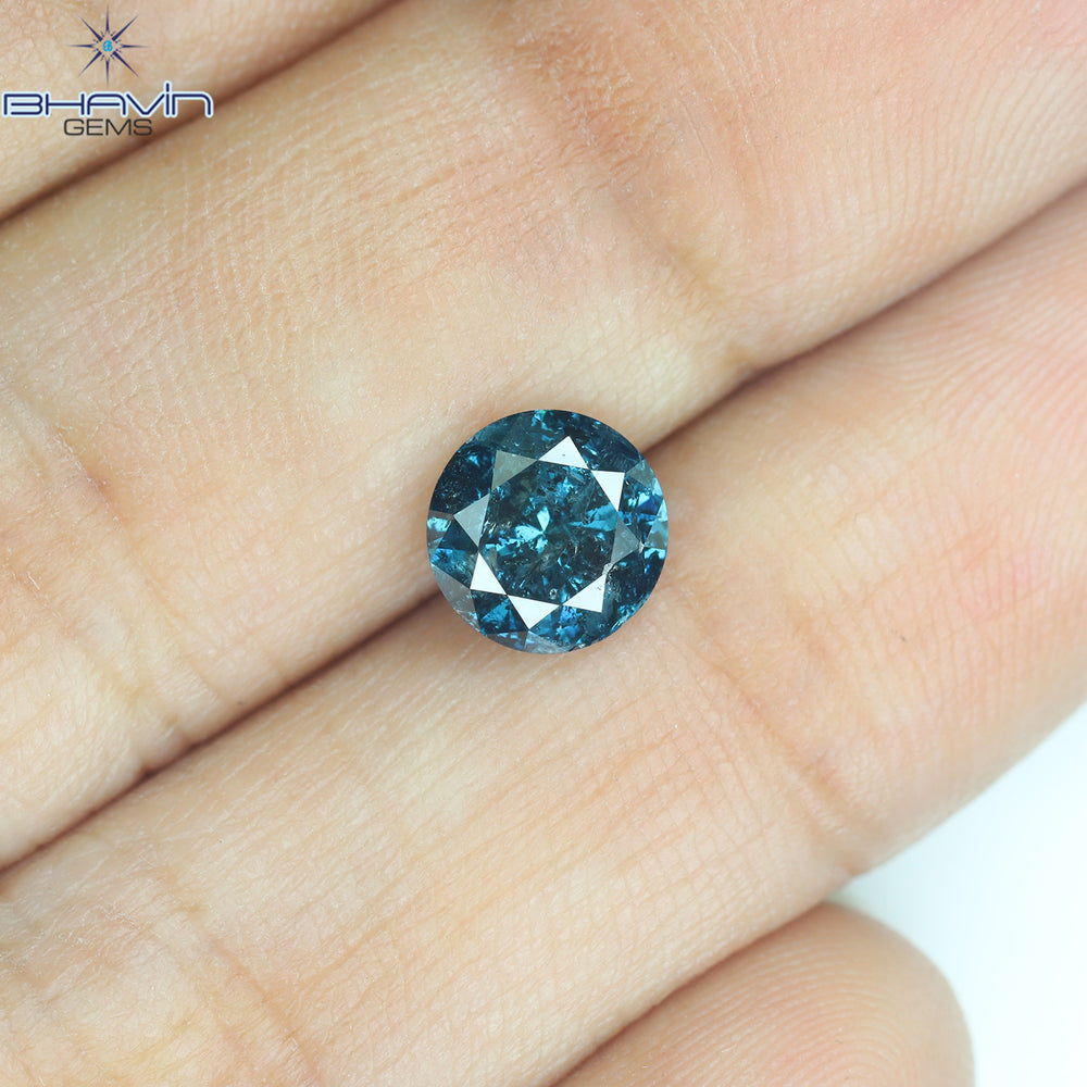 1.16 CT Round Diamond Natural Diamond Blue Color I3 Clarity (6.72 MM)