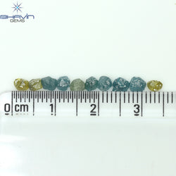 1.85 CT/10 PCS Rough Shape Enhanced Mix Color Natural Diamond I3 Clarity (4.00 MM)