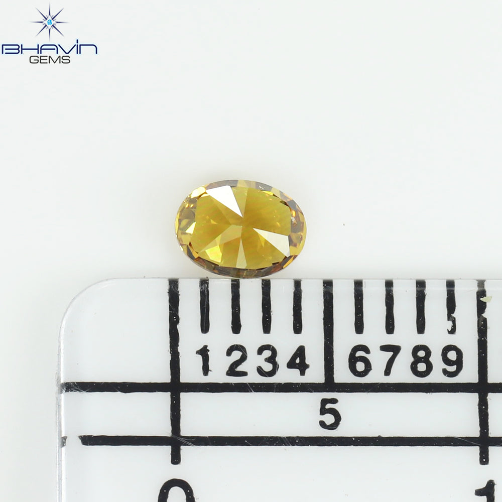 0.25 CT Oval Shape Natural Diamond Orange Color VS1 Clarity (4.25 MM)