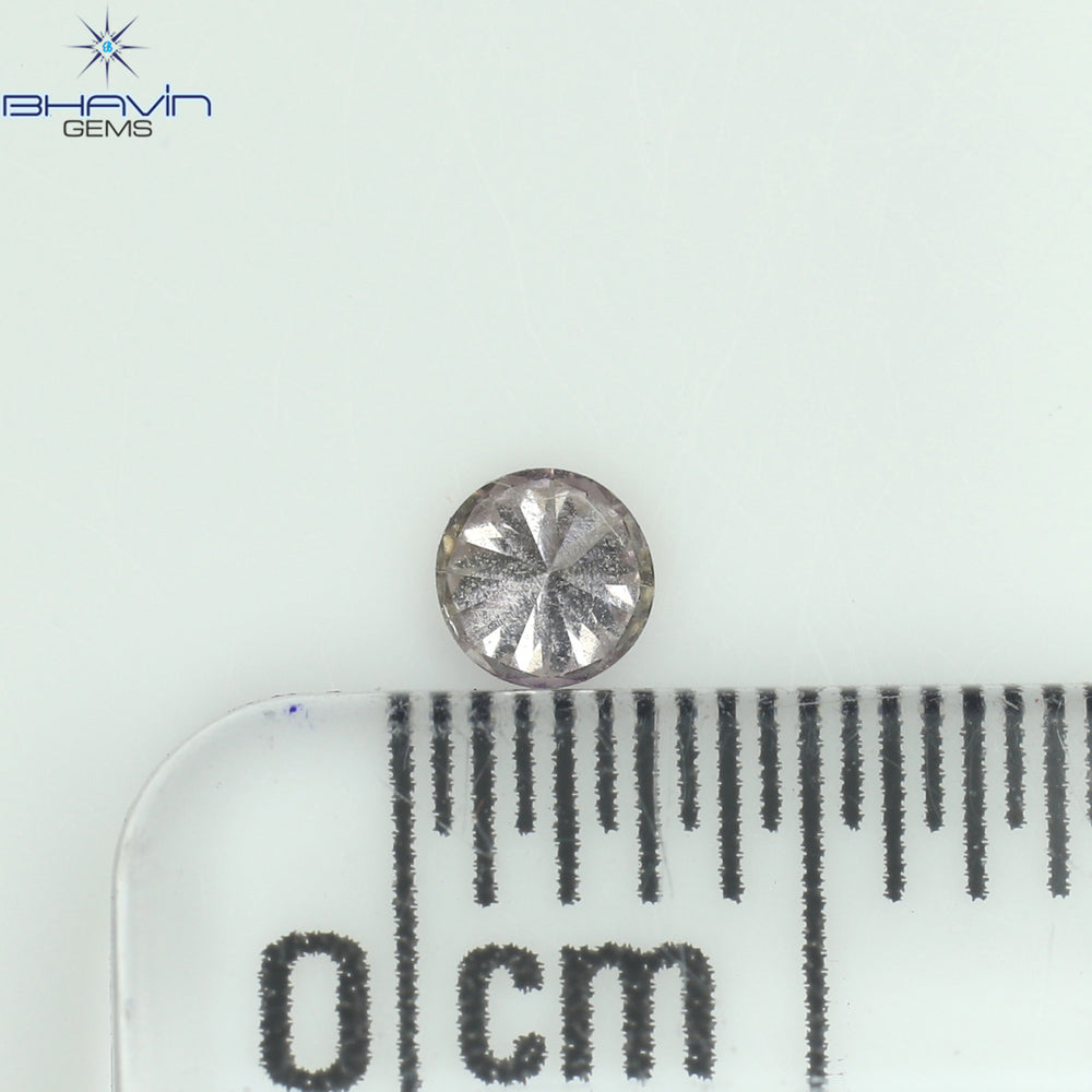 0.15 CT Round Shape Natural Diamond Pink Color SI1 Clarity (3.39 MM)