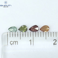 0.46 CT/4 Pcs Pear Shape Natural Diamond Mix Color VS2 Clarity (4.06 MM)