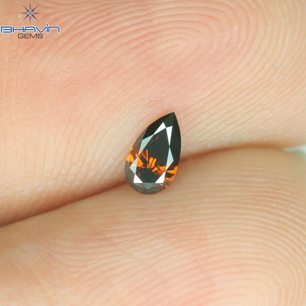 0.11 CT Pear Diamond Cognac Color Clarity VS1 (4.30 MM)