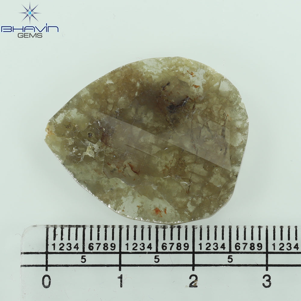 16.12 CT Slice Shape Natural Diamond Salt And Pepper Color I3 Clarity (29.51 MM)