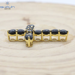 Diamond Pendant, Round Diamond, Black Diamond, Yellow Gold Pendant, Bridal Necklace, Pendant