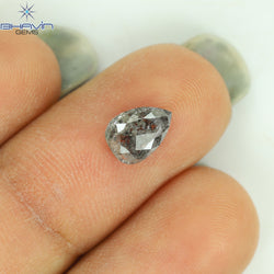 0.74 CT Pear Shape Natural Loose Diamond Salt And Pepper Color I3 Clarity (7.21 MM)