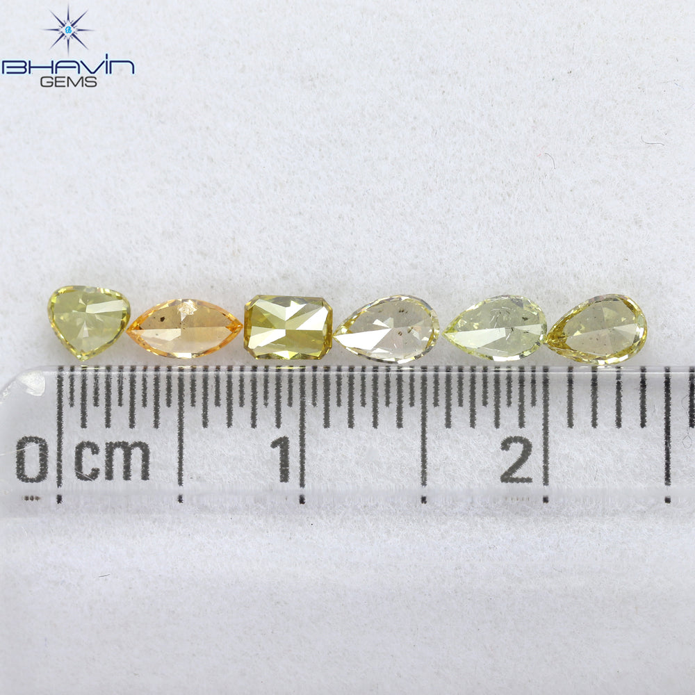 0.89 CT/6 PCS Mix Shape Natural Diamond Mix Color VS2 Clarity (4.90 MM)