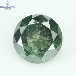 0.57 CT Round Diamond Natural Diamond Green Color I3 Clarity (5.20 MM)