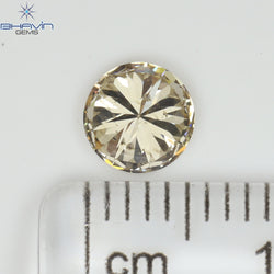 0.70 CT Round Shape Natural Diamond Brown Color I1 Clarity (5.57 MM)