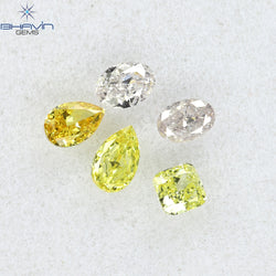 0.35 CT/5 Pcs Mix Shape Natural Diamond Mix Color VS2 Clarity (3.26 MM)