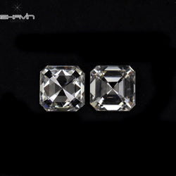 0.20 CT/2 Pcs Asscher Shape White (G+) Color Natural Loose Diamond VVS-VS Clarity (2.40 MM)