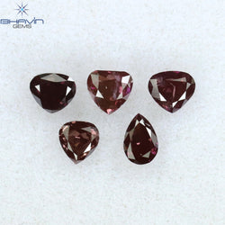 0.75 CT/5 Pcs Mix Shape Natural Diamond Pink Color SI2 Clarity (4.00 MM)