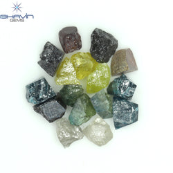 6.44 CT/17 PCS Mix Color Rough Diamond Natural loose Diamond I3 Clarity (4.49 MM)