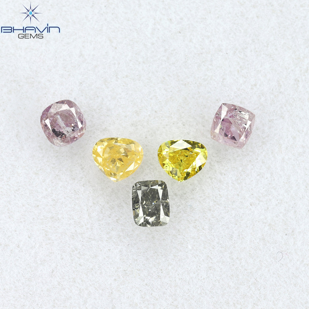 0.54 CT/5 Pcs Mix Shape Natural Diamond Mix Color SI2 Clarity (2.70 MM)