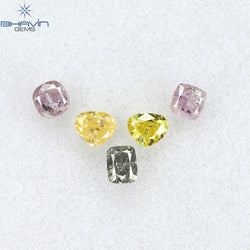 0.54 CT/5 Pcs Mix Shape Natural Diamond Mix Color SI2 Clarity (2.70 MM)
