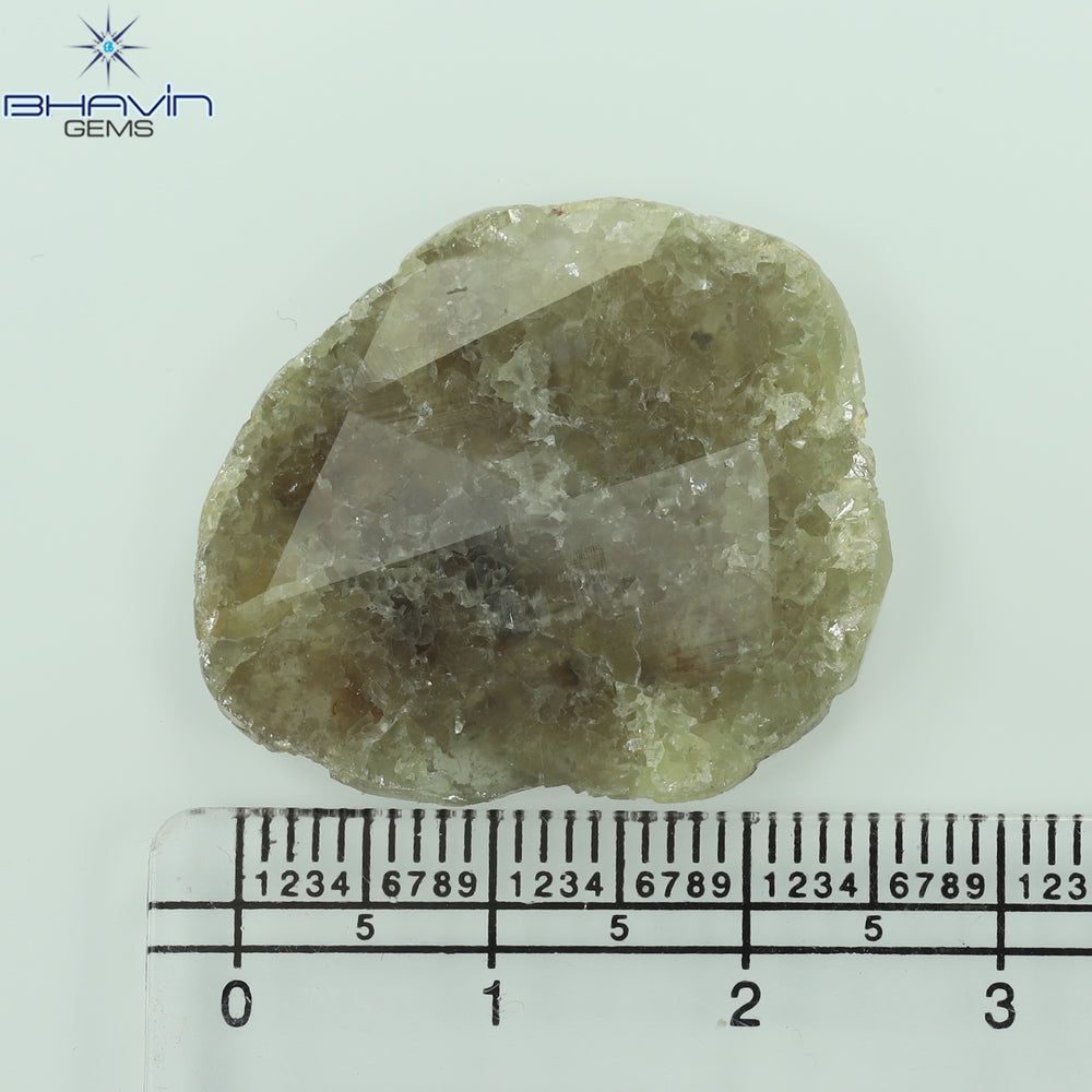 18.75 CT Slice Shape Natural Diamond Salt And Pepper Color I3 Clarity (31.00 MM)