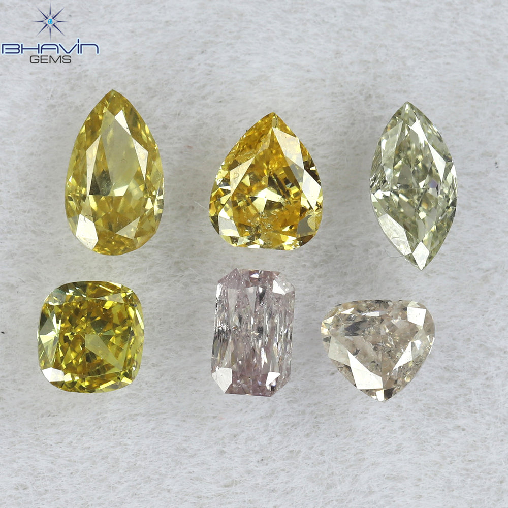 0.94 CT/6 PCS Mix Shape Natural Diamond Mix Color VS-SI Clarity (4.89 MM)