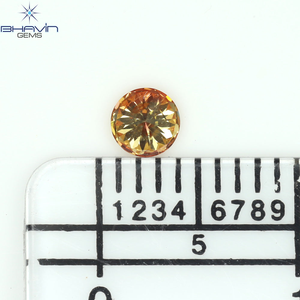 0.17 CT Round Shape Natural Diamond Pink Color SI1 Clarity (3.46 MM)