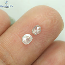 0.22 CT/2 PCS Oval Shape Natural Diamond White Color I3 Clarity (3.40 MM)