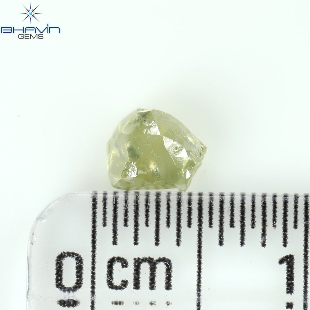 0.54 CT Rough Shape Natural Diamond Green Yellow Color SI Clarity (4.86 MM)