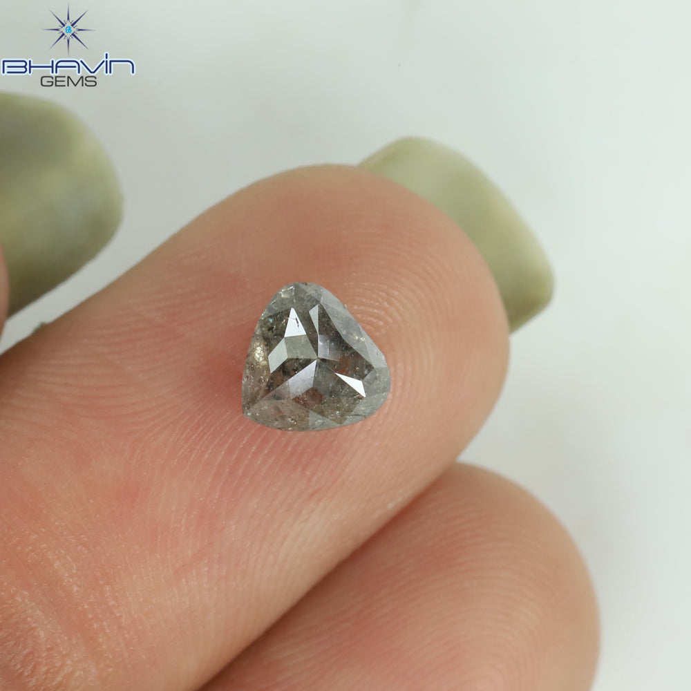 0.75 CT Heart Shape Natural Loose Diamond Salt And Pepper Color I3 Clarity (5.74 MM)