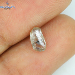 0.79 CT Rough Shape Natural Diamond Brown Color I1 Clarity (6.94 MM)