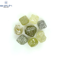 4.05 CT/8 PCS Rough Shape Mix Color Natural Diamond I3 Clarity (4.37 MM)