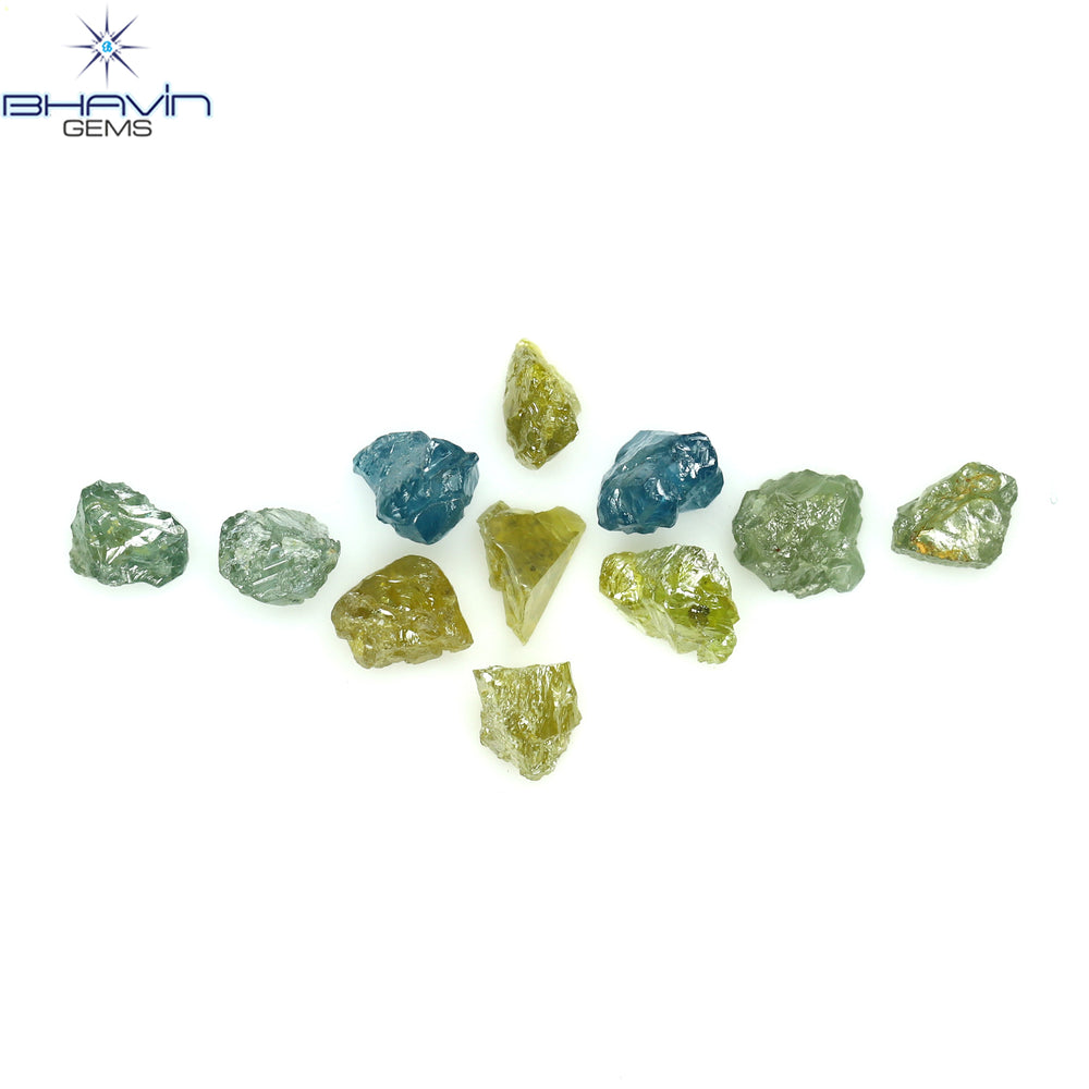 1.47 CT/11 PCS Rough Shape Enhanced Mix Color Natural Diamond I3 Clarity (4.30 MM)