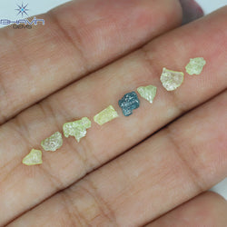 0.72 CT/8 PCS Rough Shape Enhanced Mix Color Natural Diamond I3 Clarity (4.70 MM)