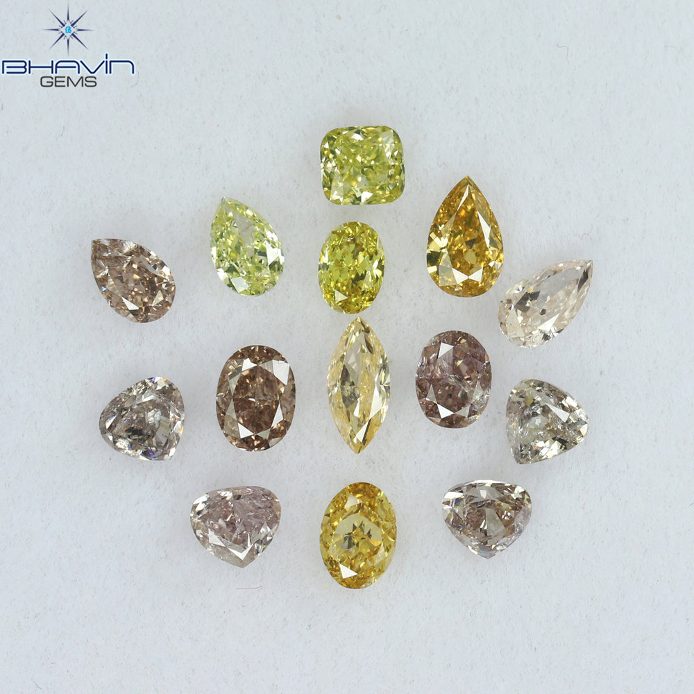 1.40 CT/14 Pcs Mix Shape Natural Diamond Mix Color SI Clarity (4.55 MM)